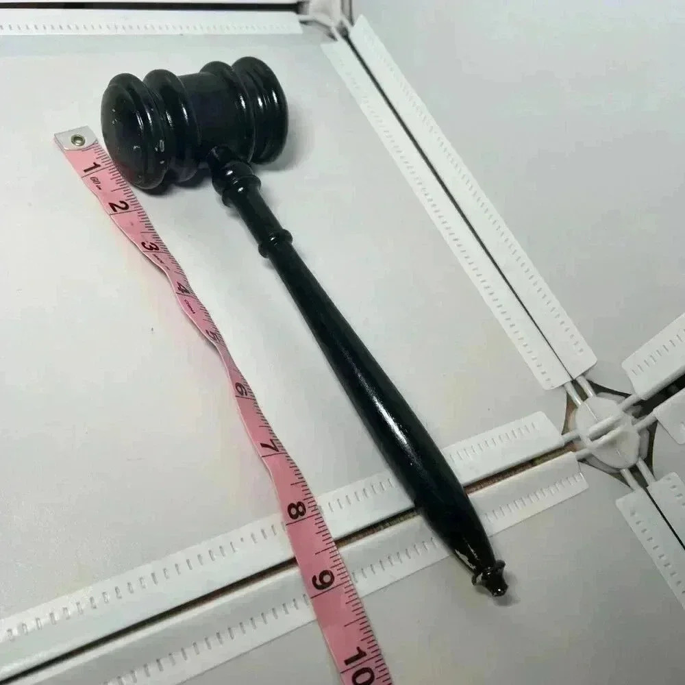 Vintage Wooden Judge Auctioneer Mallet Gravel 10" Long Black Color Wood - Picture 2 of 5